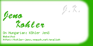 jeno kohler business card